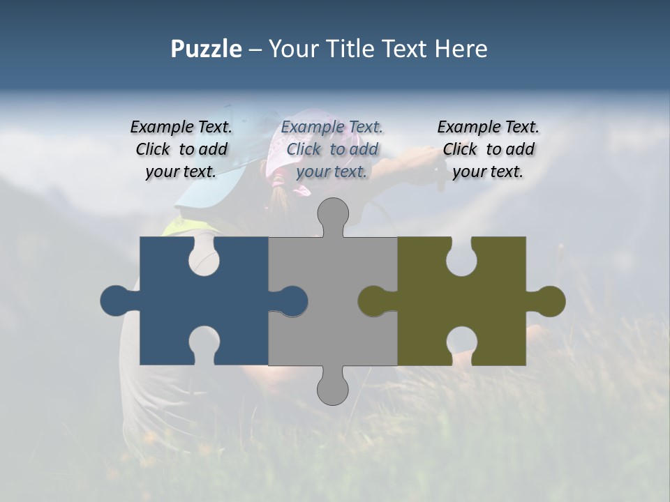 A Couple Of People Sitting On Top Of A Grass Covered Field PowerPoint Template