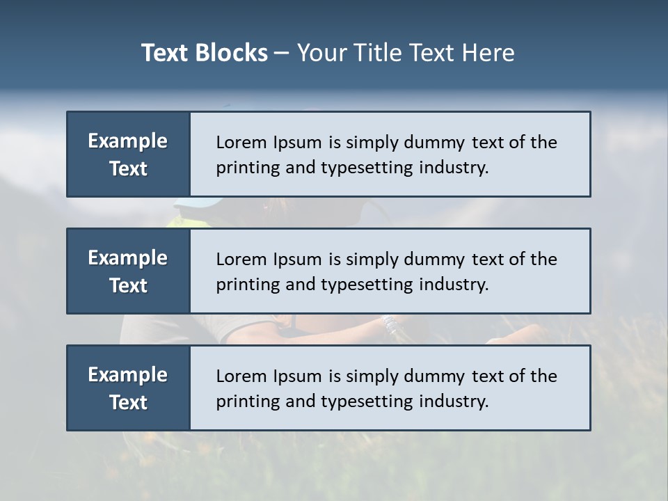 A Couple Of People Sitting On Top Of A Grass Covered Field PowerPoint Template