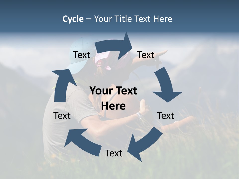 A Couple Of People Sitting On Top Of A Grass Covered Field PowerPoint Template