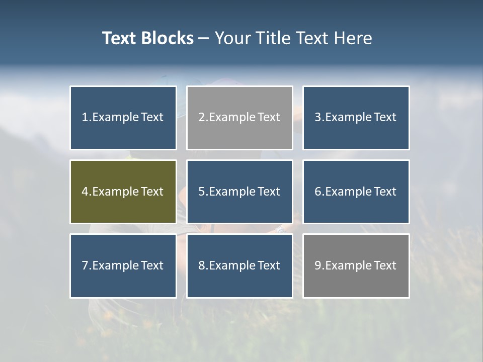 A Couple Of People Sitting On Top Of A Grass Covered Field PowerPoint Template