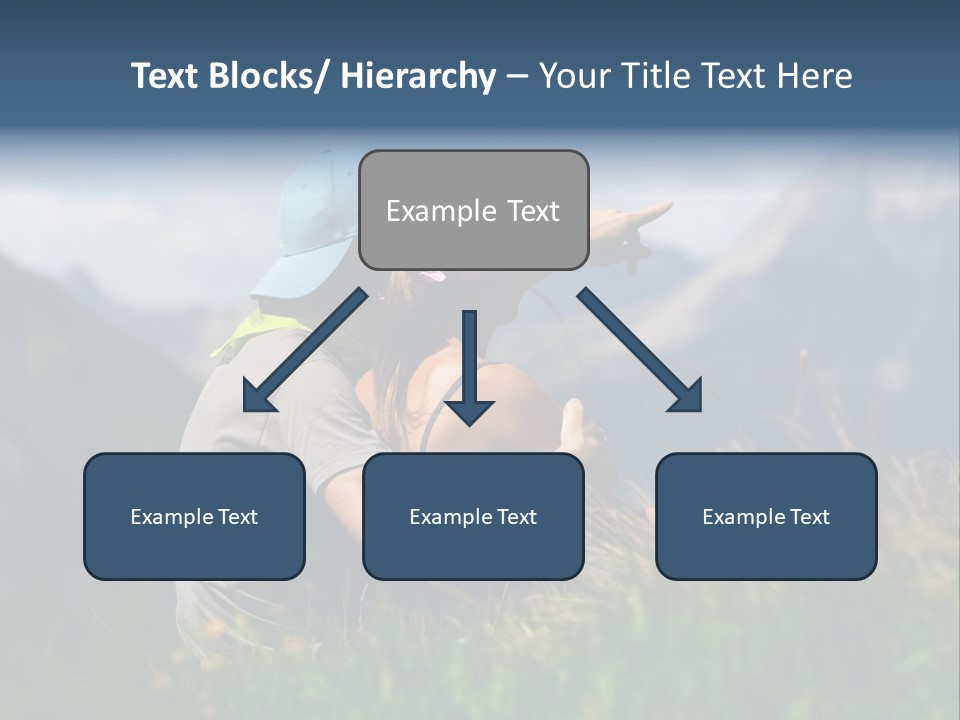 A Couple Of People Sitting On Top Of A Grass Covered Field PowerPoint Template