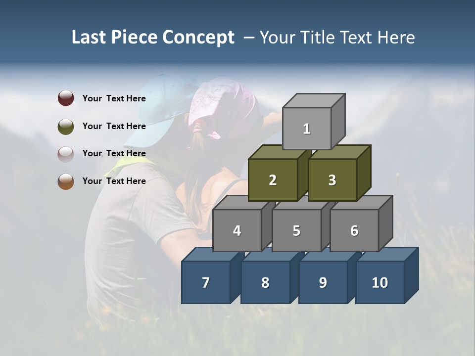 A Couple Of People Sitting On Top Of A Grass Covered Field PowerPoint Template