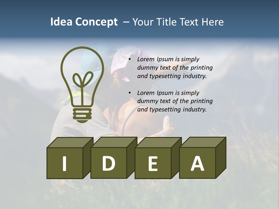 A Couple Of People Sitting On Top Of A Grass Covered Field PowerPoint Template