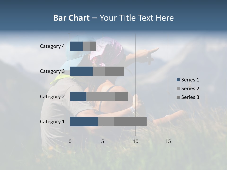 A Couple Of People Sitting On Top Of A Grass Covered Field PowerPoint Template