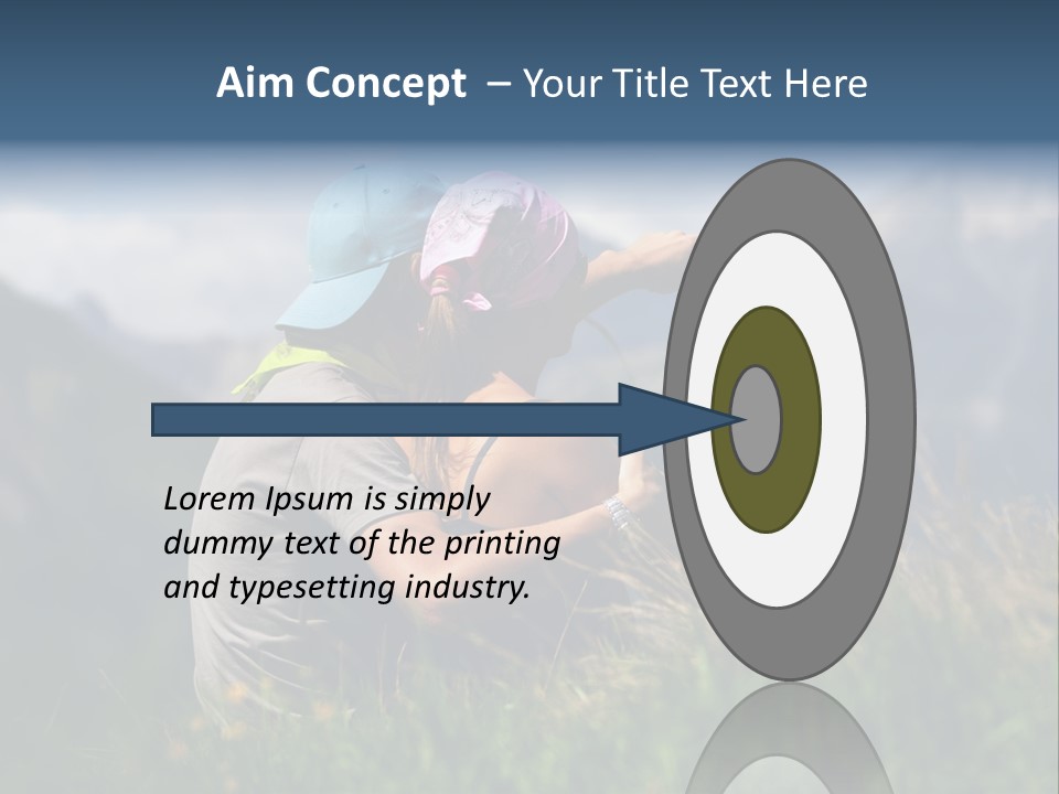 A Couple Of People Sitting On Top Of A Grass Covered Field PowerPoint Template