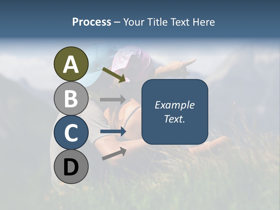 A Couple Of People Sitting On Top Of A Grass Covered Field PowerPoint Template