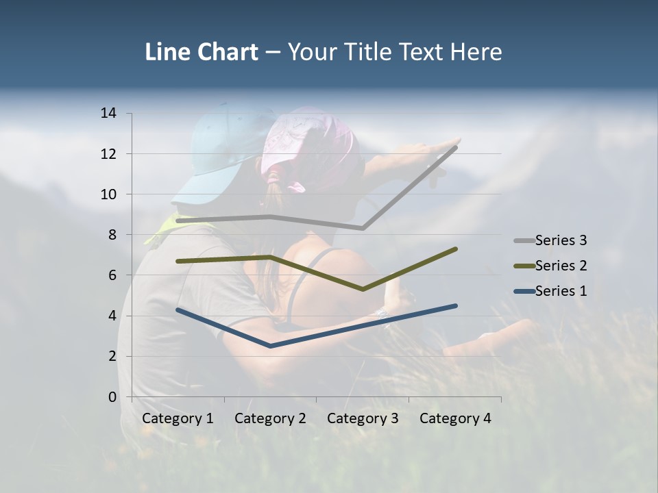 A Couple Of People Sitting On Top Of A Grass Covered Field PowerPoint Template