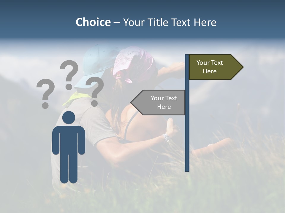 A Couple Of People Sitting On Top Of A Grass Covered Field PowerPoint Template