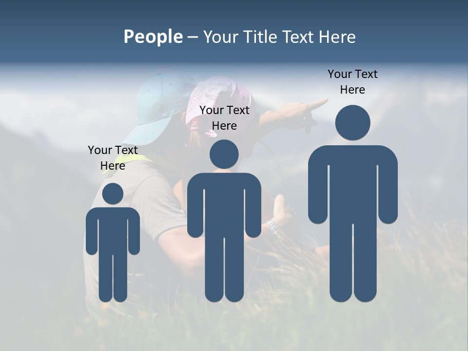 A Couple Of People Sitting On Top Of A Grass Covered Field PowerPoint Template