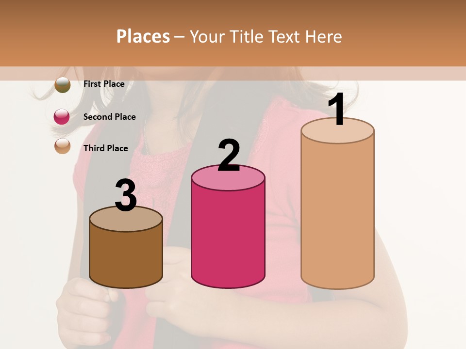 A Little Girl With A Backpack Is Smiling PowerPoint Template