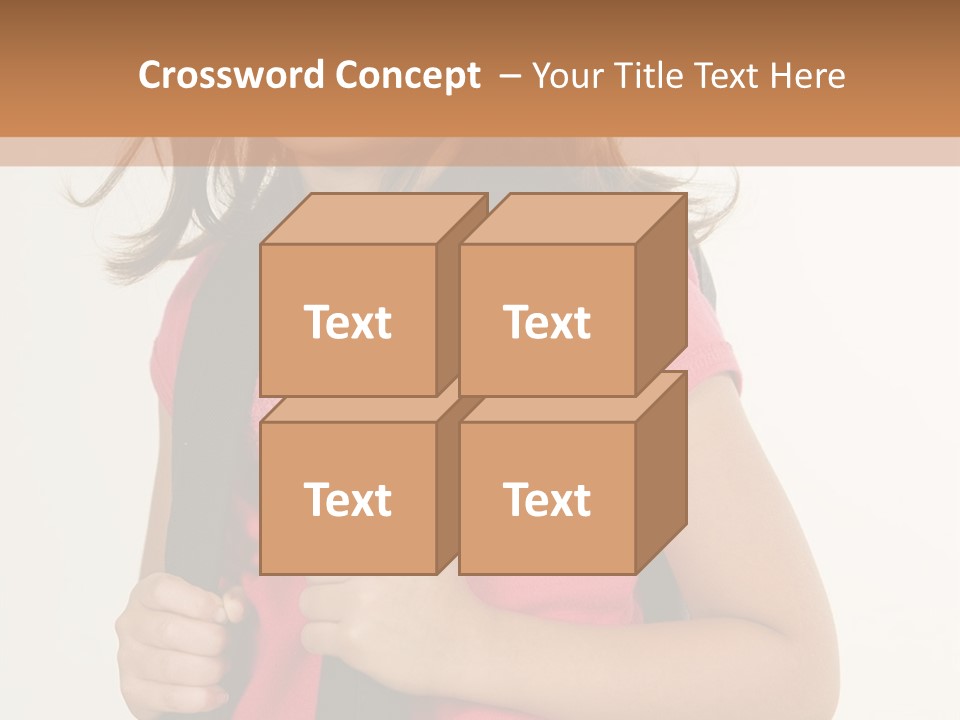 A Little Girl With A Backpack Is Smiling PowerPoint Template