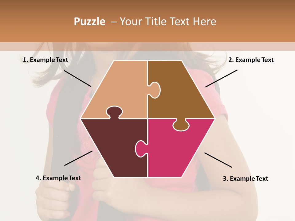 A Little Girl With A Backpack Is Smiling PowerPoint Template