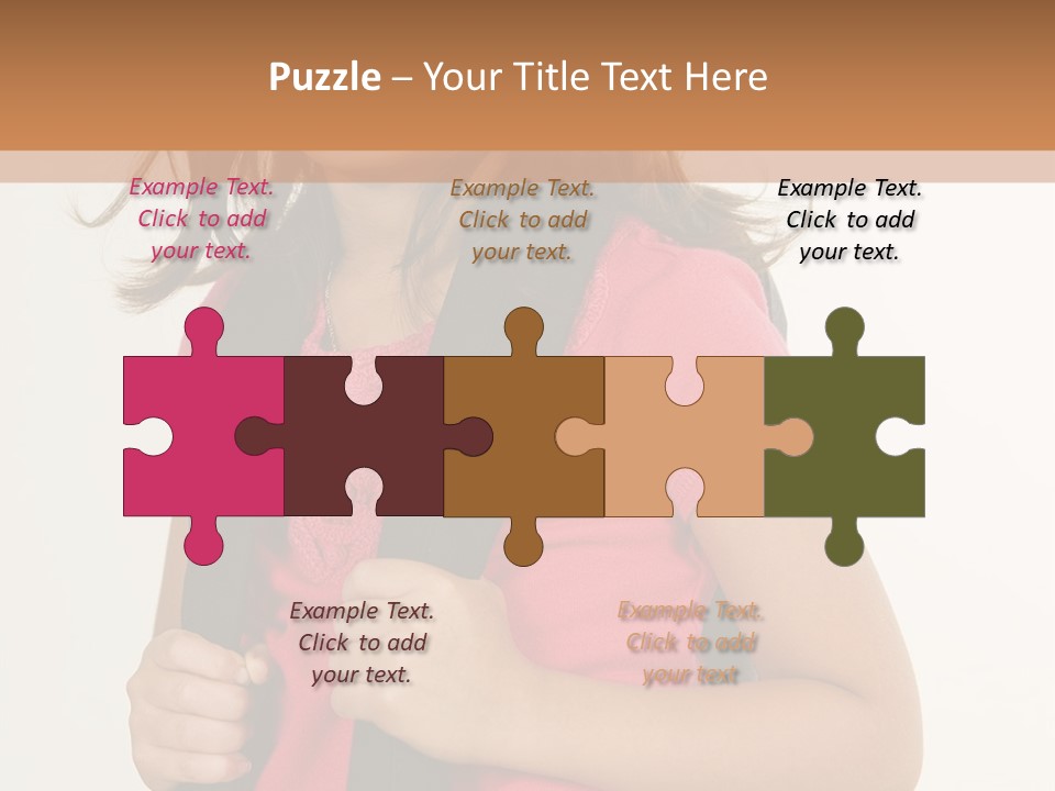 A Little Girl With A Backpack Is Smiling PowerPoint Template