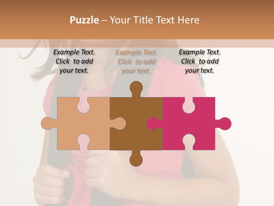 A Little Girl With A Backpack Is Smiling PowerPoint Template