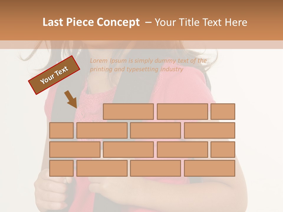 A Little Girl With A Backpack Is Smiling PowerPoint Template