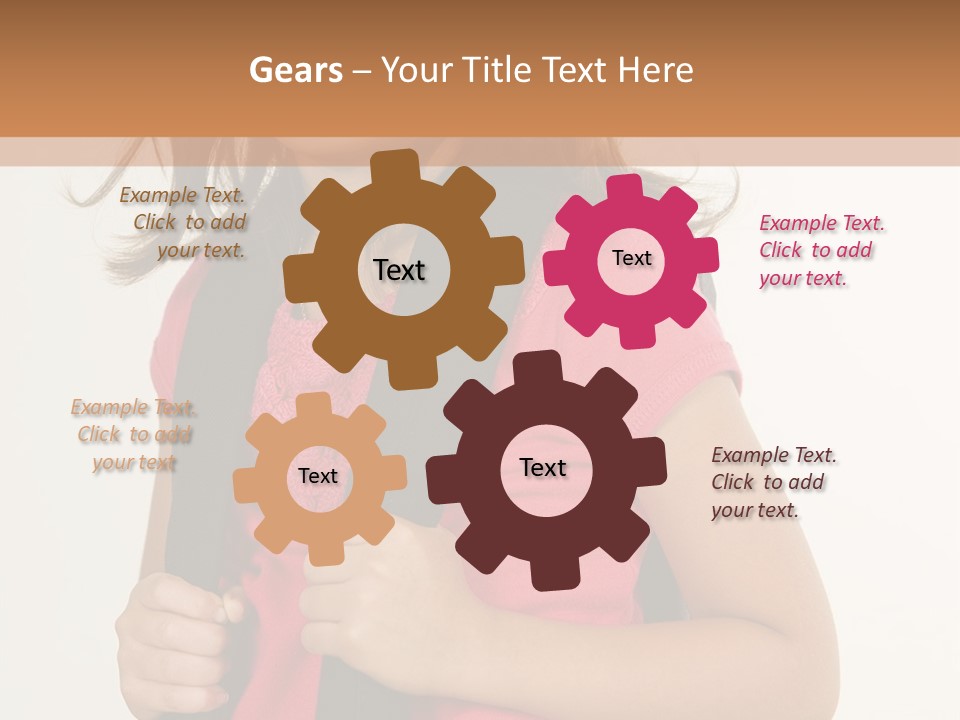 A Little Girl With A Backpack Is Smiling PowerPoint Template