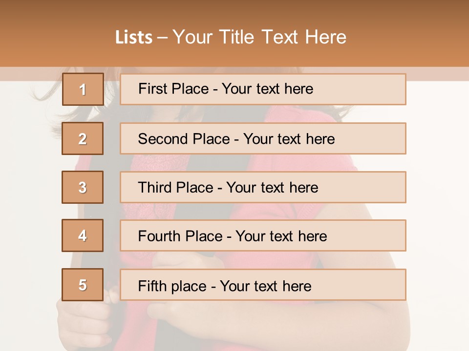 A Little Girl With A Backpack Is Smiling PowerPoint Template