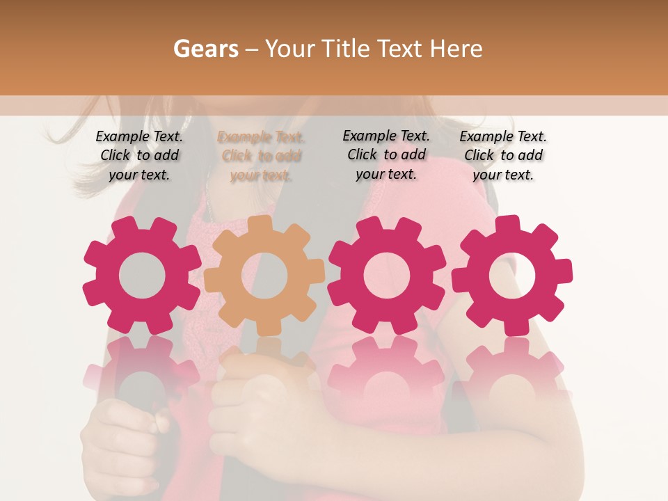 A Little Girl With A Backpack Is Smiling PowerPoint Template