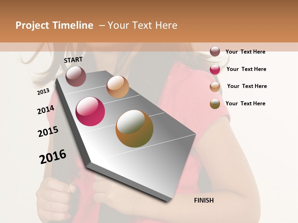 A Little Girl With A Backpack Is Smiling PowerPoint Template