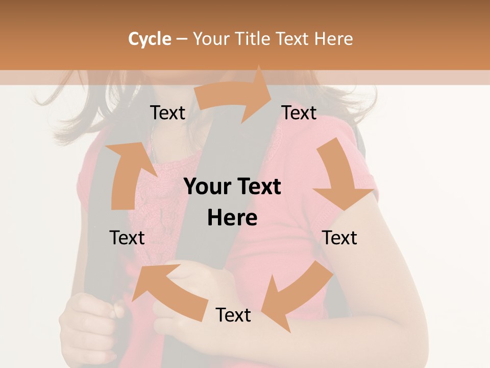 A Little Girl With A Backpack Is Smiling PowerPoint Template