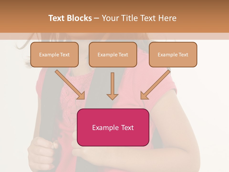 A Little Girl With A Backpack Is Smiling PowerPoint Template
