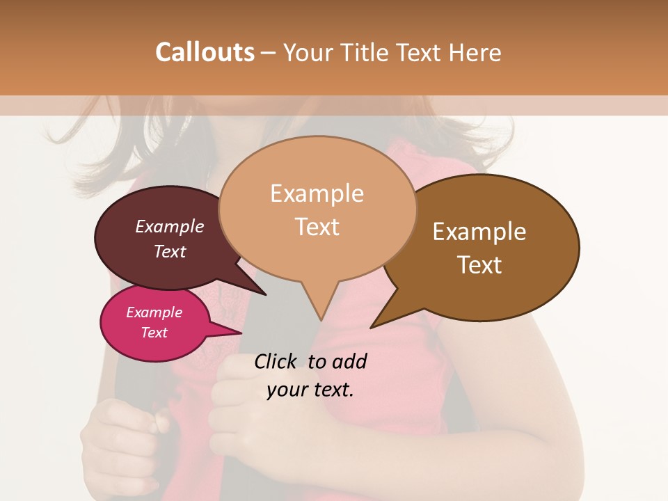 A Little Girl With A Backpack Is Smiling PowerPoint Template