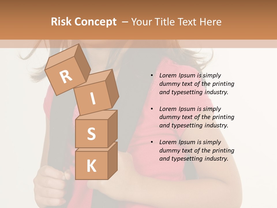 A Little Girl With A Backpack Is Smiling PowerPoint Template