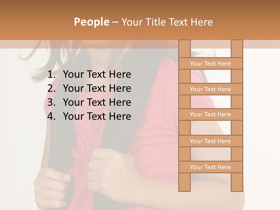 A Little Girl With A Backpack Is Smiling PowerPoint Template