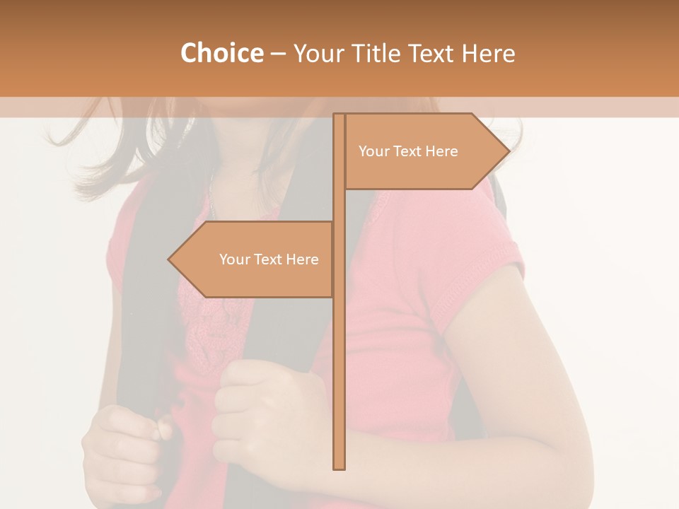 A Little Girl With A Backpack Is Smiling PowerPoint Template