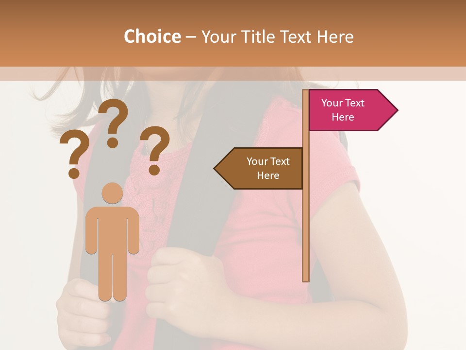 A Little Girl With A Backpack Is Smiling PowerPoint Template