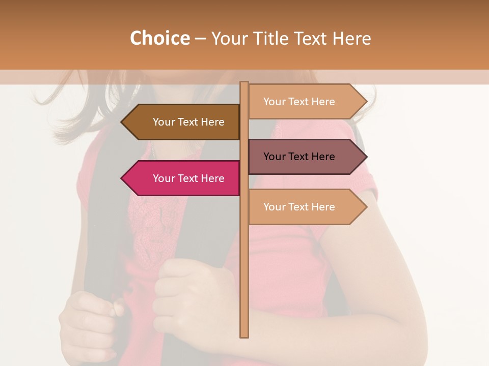 A Little Girl With A Backpack Is Smiling PowerPoint Template