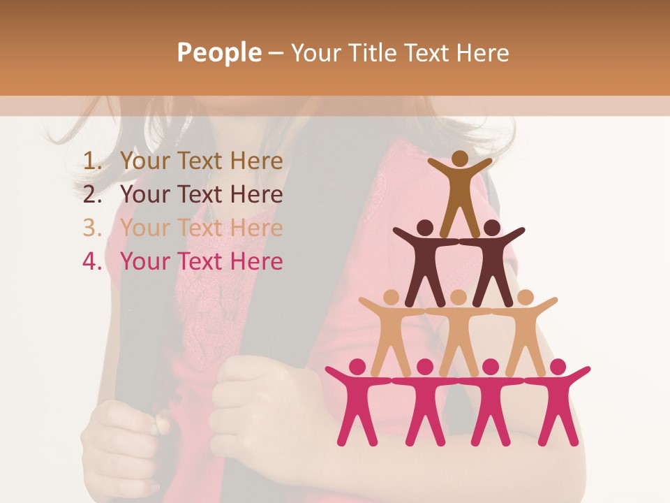 A Little Girl With A Backpack Is Smiling PowerPoint Template