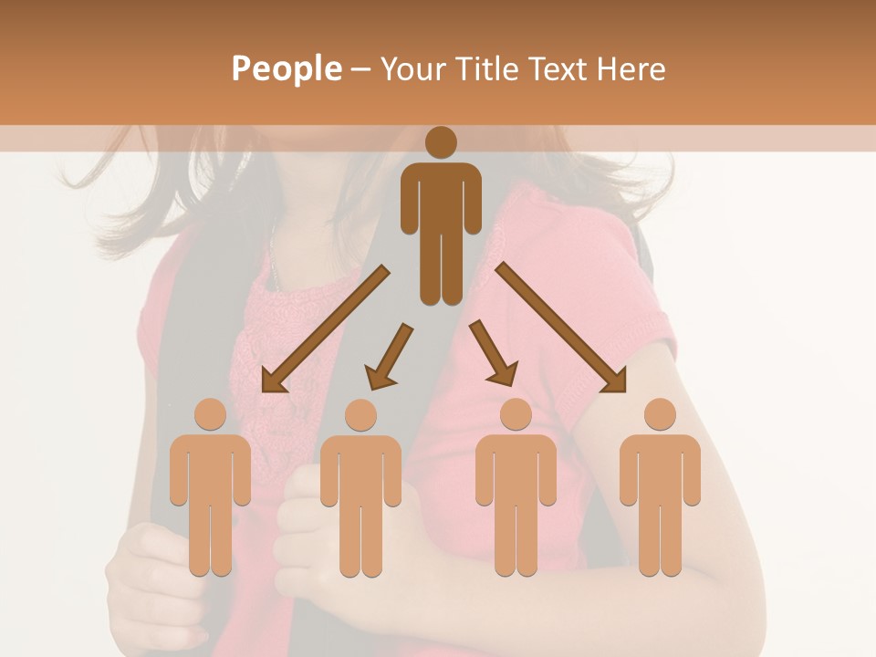 A Little Girl With A Backpack Is Smiling PowerPoint Template