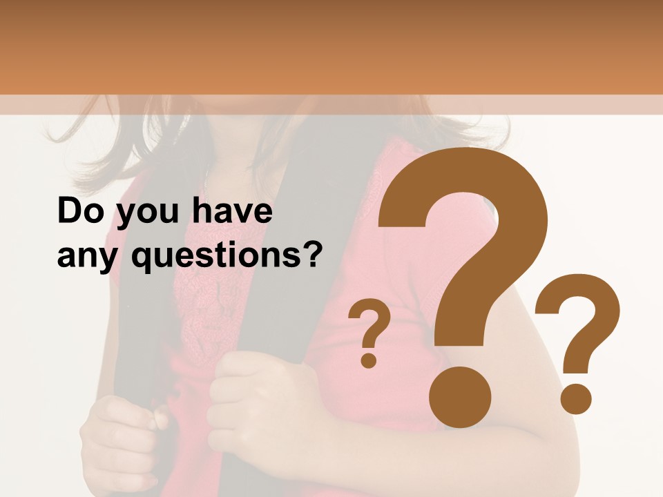 A Little Girl With A Backpack Is Smiling PowerPoint Template