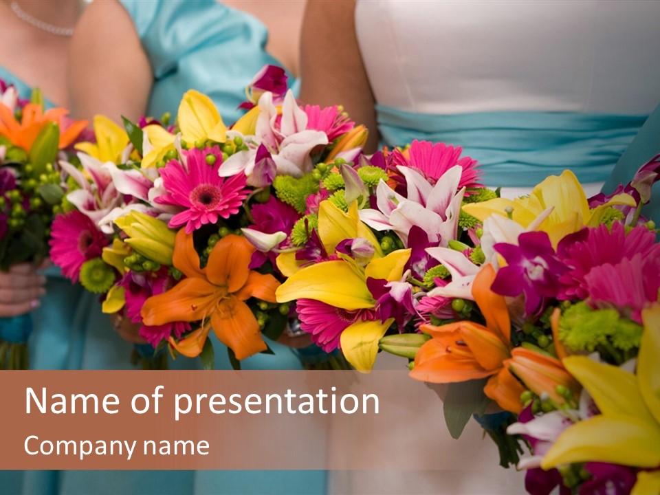 Bunches Petals Wedding PowerPoint Template