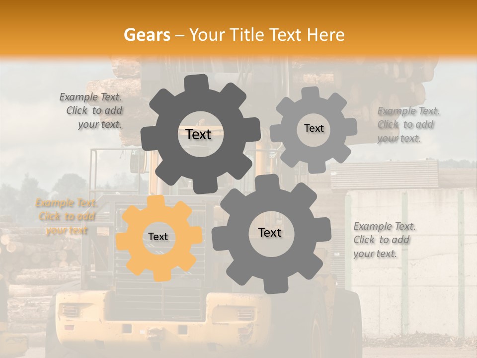 Gray Machine Sawmill PowerPoint Template