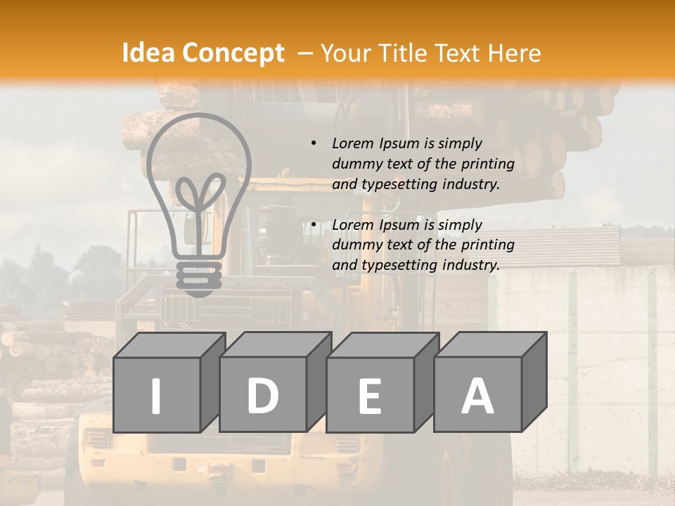 Gray Machine Sawmill PowerPoint Template