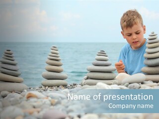 Child Symbol Pebble PowerPoint Template