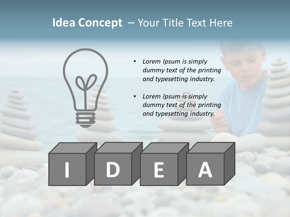 Child Symbol Pebble PowerPoint Template