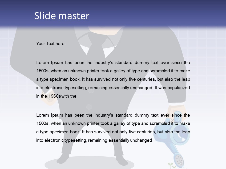 A Man In A Suit Is Looking At A Bar Chart PowerPoint Template