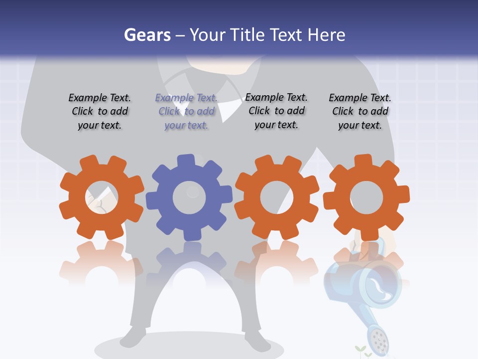 A Man In A Suit Is Looking At A Bar Chart PowerPoint Template