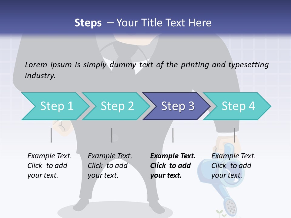 A Man In A Suit Is Looking At A Bar Chart PowerPoint Template
