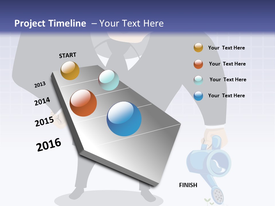 A Man In A Suit Is Looking At A Bar Chart PowerPoint Template