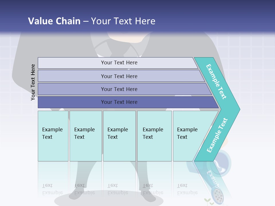 A Man In A Suit Is Looking At A Bar Chart PowerPoint Template