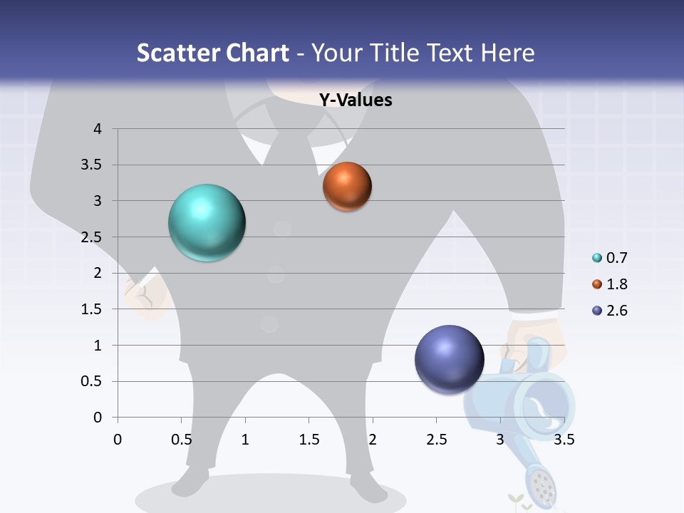 A Man In A Suit Is Looking At A Bar Chart PowerPoint Template