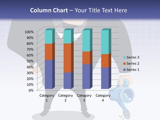 A Man In A Suit Is Looking At A Bar Chart PowerPoint Template