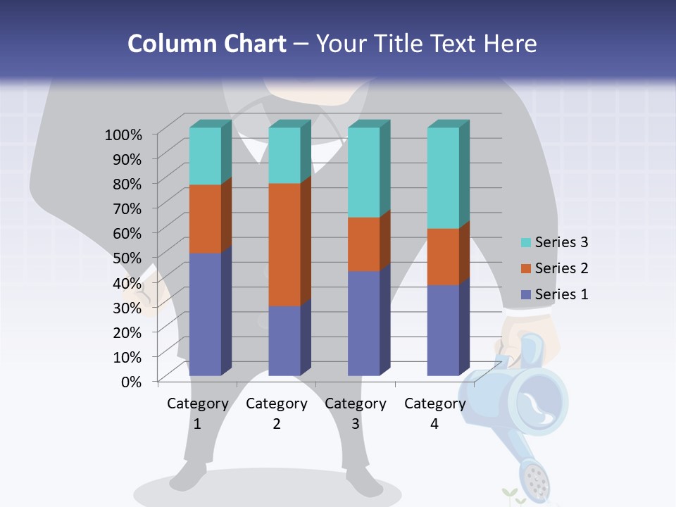 A Man In A Suit Is Looking At A Bar Chart PowerPoint Template