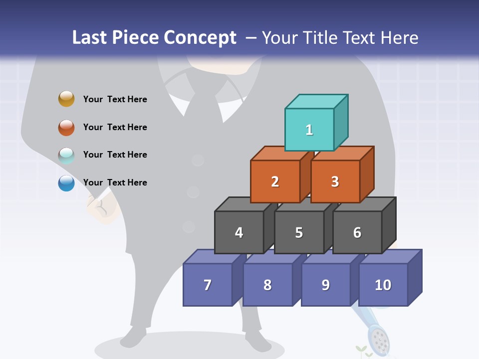 A Man In A Suit Is Looking At A Bar Chart PowerPoint Template