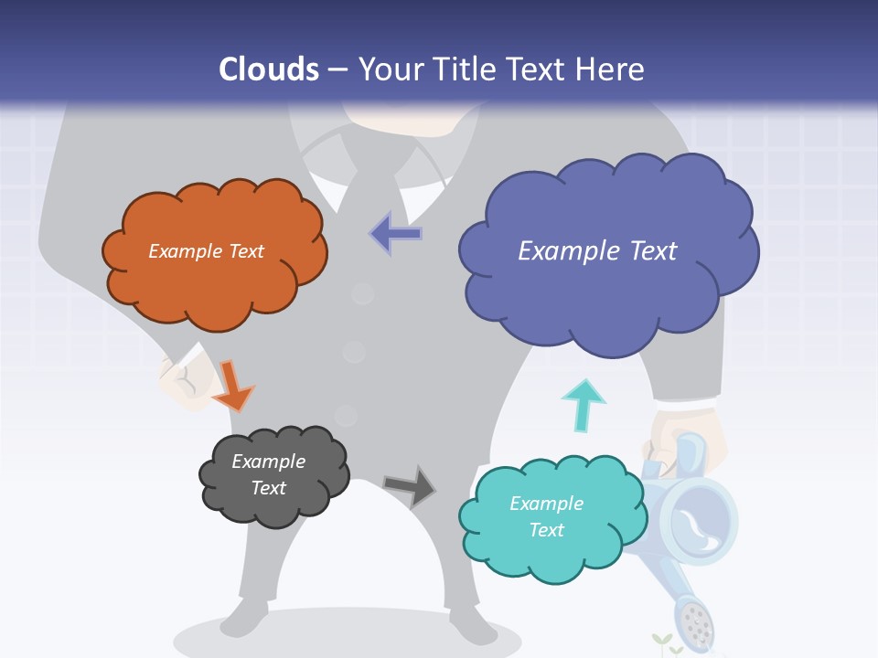 A Man In A Suit Is Looking At A Bar Chart PowerPoint Template