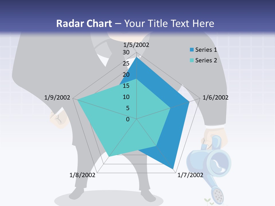 A Man In A Suit Is Looking At A Bar Chart PowerPoint Template